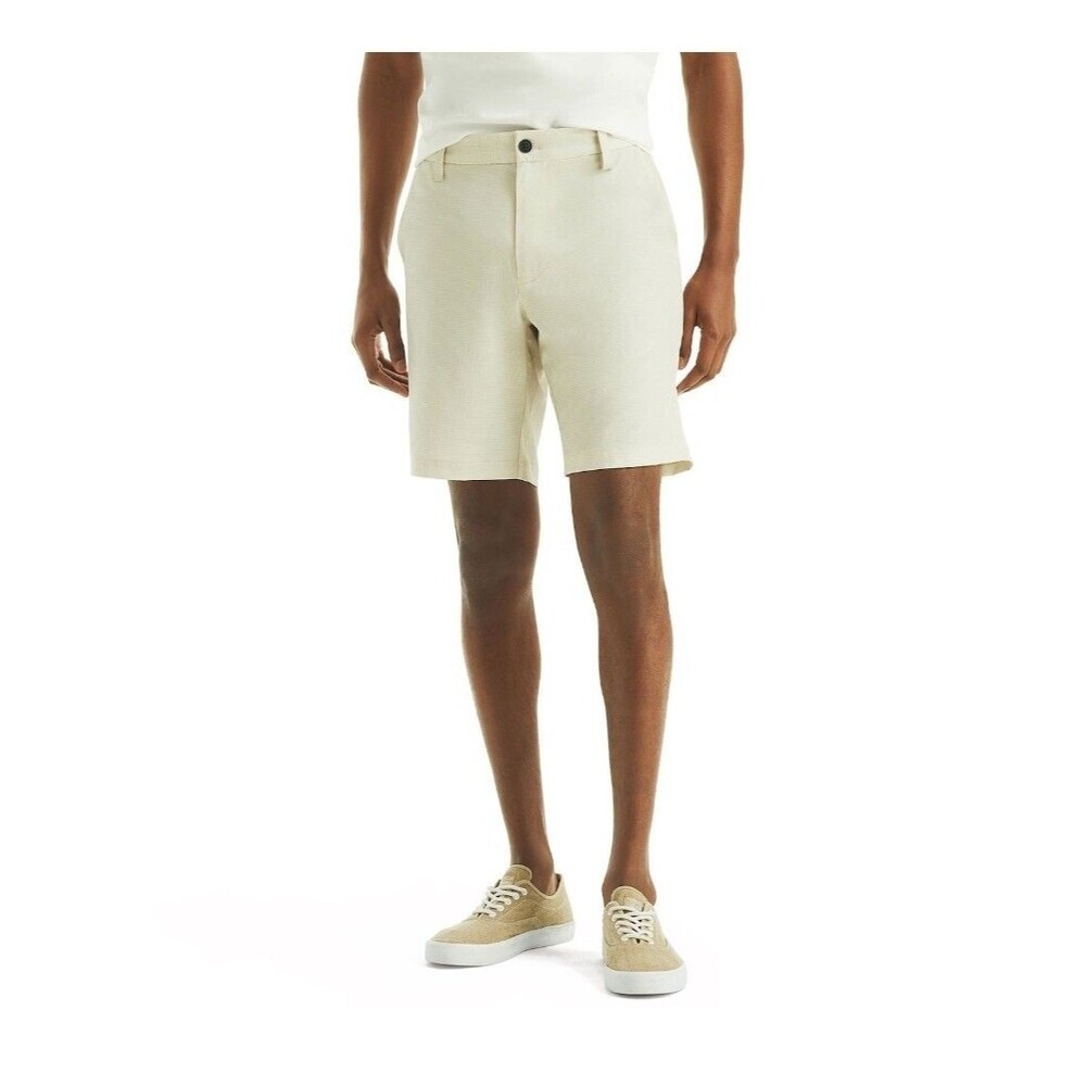 Nautica Mens Slim Fit Deck Shorts Sz 40 Gold White Checkered 8.5" Inseam Stretch - Picture 6 of 8
